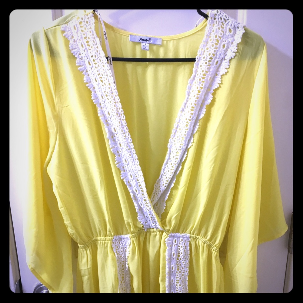 Yellow Swim Suit Cover Up.